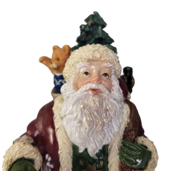 Fitz and Floyd Santa Claus Musical Figurine Christmas Lodge Woodland Animal READ - Picture 2 of 12